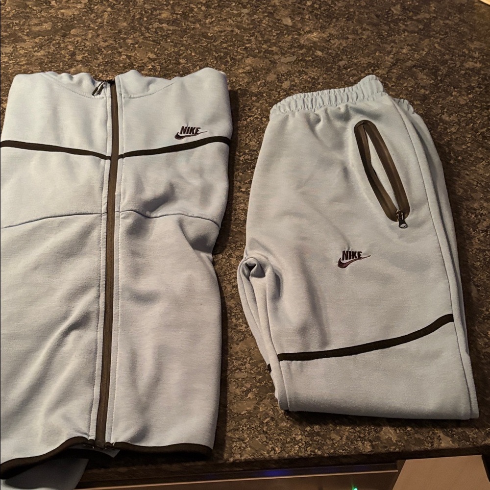 Nike Sky Blue Tracksuit with Black Accents